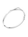 Repossi Women's Antifer 18k White Gold & Pavé Diamond 2-row Bangle Bracelet In Silver