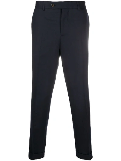 Brunello Cucinelli Ankle-grazing Straight Leg Trousers In Navy
