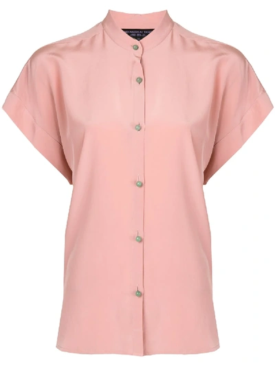 Shanghai Tang Jewel Button Boxy Shirt In Pink