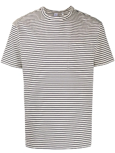 Aspesi Striped Patch-pocket T-shirt In Black