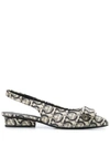Ferragamo Vara Gancio Print Pumps In Neutrals