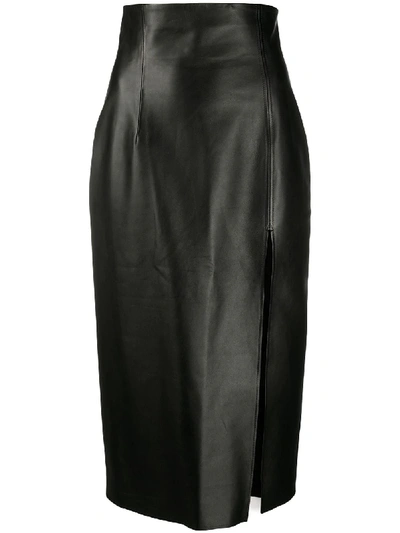 16arlington Side Slit Skirt In Black