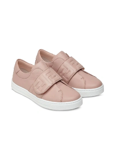 Fendi Logo Strap Sneakers In Pink