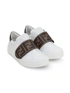 Fendi Ff Touch-strap Sneakers In White