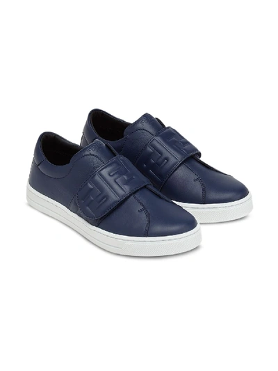 Fendi Teen Ff Band Sneakers In Blue