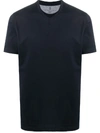 Brunello Cucinelli Navy Blue Cotton Blend Sweat T-shirt In Blue