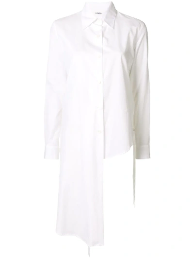 Yohji Yamamoto Asymmetric Hem Cotton Shirt In White