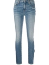 OFF-WHITE MID-RISE SKINNY JEANS