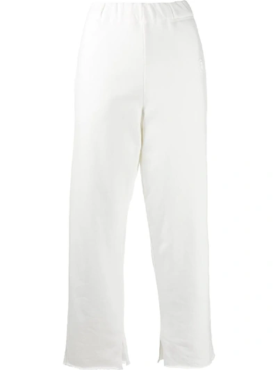 Mm6 Maison Margiela Off-white Cropped Lounge Trousers