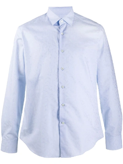Ferragamo Paisley-jacquard Shirt In Blue