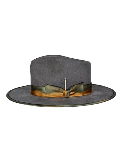 Nick Fouquet Granite Medianoche Wide-brim Fedora Hat In Grey