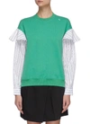 PORTSPURE FRILLED STRIPE SLEEVE SWEATSHIRT