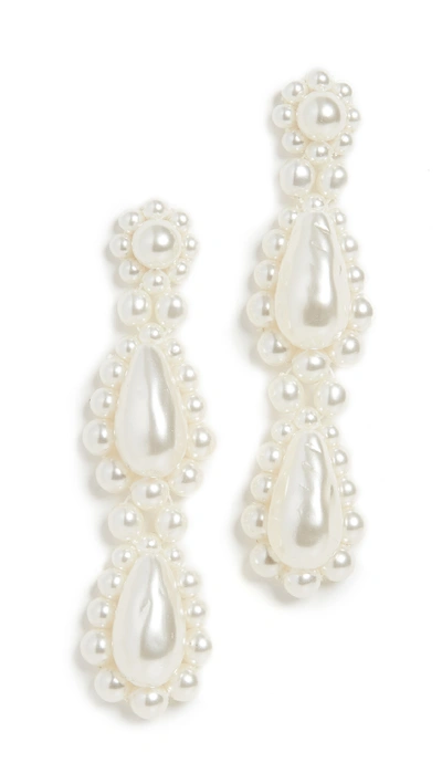 Simone Rocha Imitation Pearl Drop Earrings In White