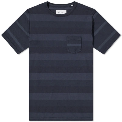 Albam Whelan Striped Cotton-jersey T-shirt In Blue