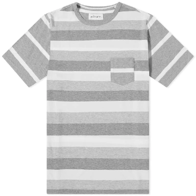 Albam Whelan Striped Cotton-jersey T-shirt In Grey