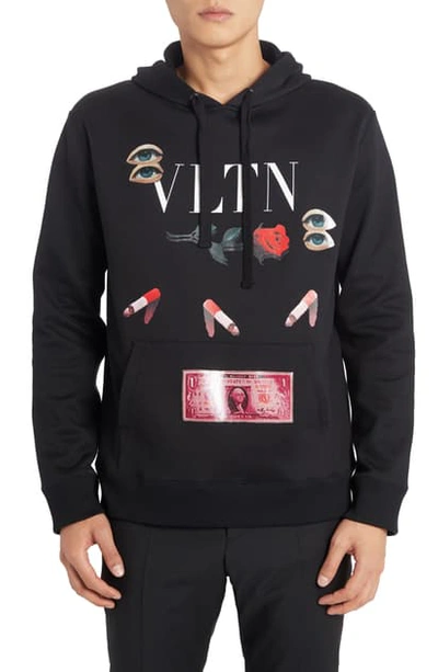 Valentino X Emilio Villalba Vltn Eyes Graphic Hoodie In Black