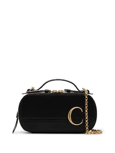 Chloé C Leather Camera Crossbody In Black