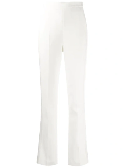 David Koma High-waisted Stripe Detail Trousers In White