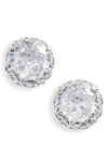 Kate Spade That Sparkle Round Stud Earrings In Clear/ Silver