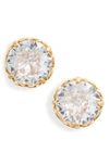 Kate Spade That Sparkle Round Stud Earrings In Clear/ Gold