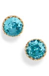 Kate Spade That Sparkle Round Stud Earrings In Aquamarine