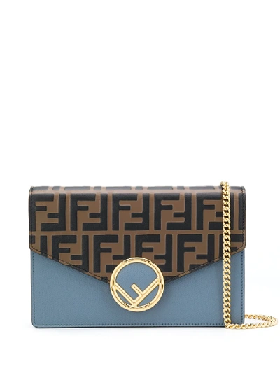 Fendi Ff Motif Crossbody Bag In Blue