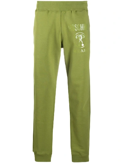 Moschino Milano Logo-print Track Trousers In Green
