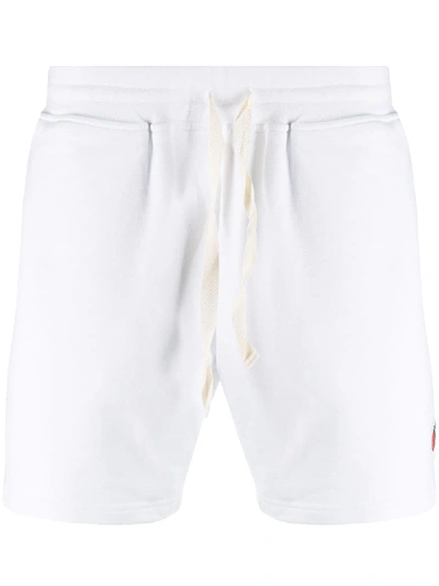 Casablanca Orange Patch Drawstring Shorts In White