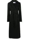 Harris Wharf London Coat With Belted Lapels In Black