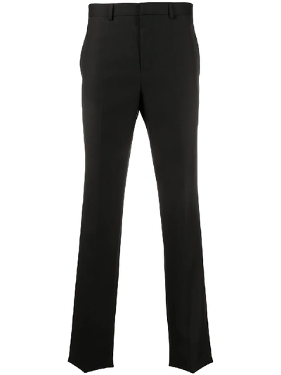 Givenchy Logo-embroidered Wool-twill Trousers In Black