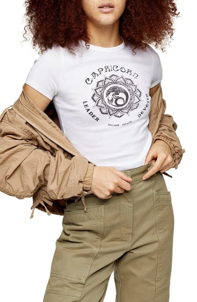 Topshop Horoscope Graphic Crop Tee In Capricorn