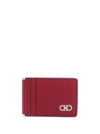 Ferragamo Compact Gancini Cardholder In Red