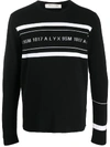 Alyx Contrast-logo Striped Jumper In Black