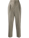 Shop Brunello Cucinelli Houndstooth High-waist Trousers In Brown