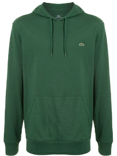Lacoste Embroidered Logo Hoodie In Green