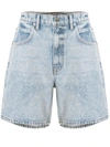 ALEXANDER WANG T LOGO PATCH DENIM SHORTS