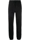 Msgm Embroidered Cotton-blend Fleece Track Pants In Black