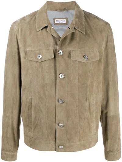 Brunello Cucinelli Single-breasted Fitted Jacket In Green