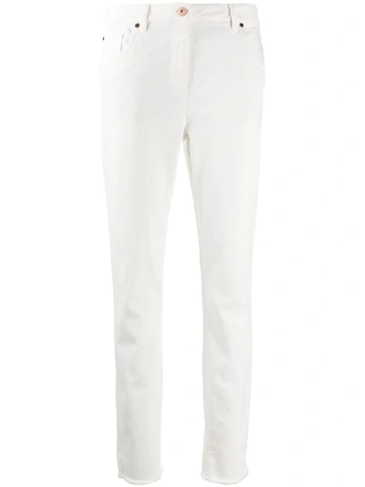 Brunello Cucinelli 高腰直筒牛仔裤 In White