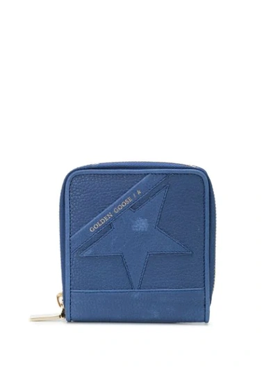 Golden Goose Star Motif Zip-around Wallet In Blue