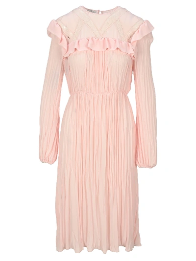 Philosophy Di Lorenzo Serafini Philosophy Pleated Midi Dress In Powder Pink