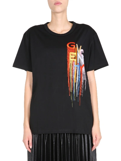 Givenchy Womens Black Logo-embroidered Cotton-jersey T-shirt S
