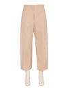 Jil Sander Washed Cotton-gabardine Cropped Trousers In Pink