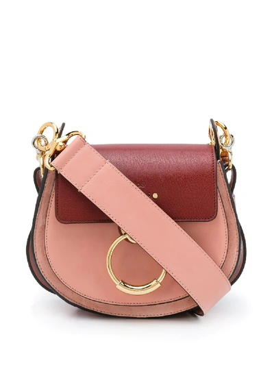Chloé Small Tess Leather Bag In Pink