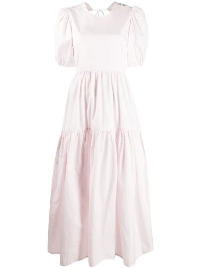 Cecilie Bahnsen Open Back Midi Dress In Pink