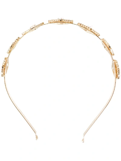 Rosantica Crystal-embellished Pearl-appliqué Headband In Gold