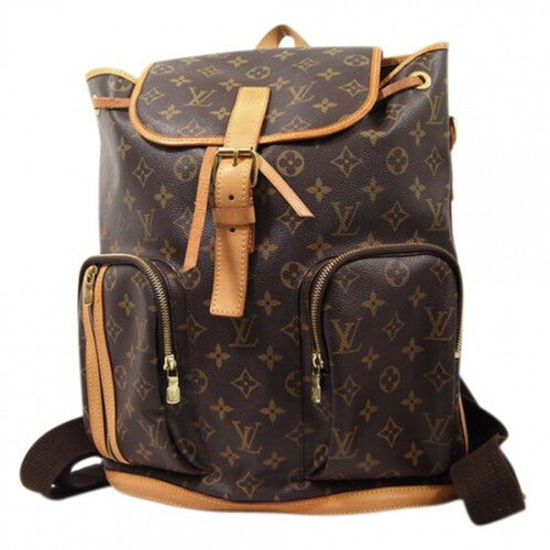 Pre-Owned Louis Vuitton Bosphore Backpack Brown Cloth Backpack | ModeSens