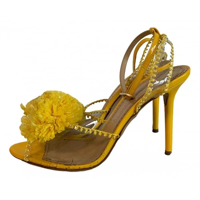 Pre-owned Charlotte Olympia Yellow Leather Sandals