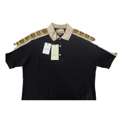 Pre-owned Gucci Black Cotton Polo Shirts