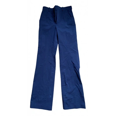 Pre-owned Joseph Navy Cotton Trousers